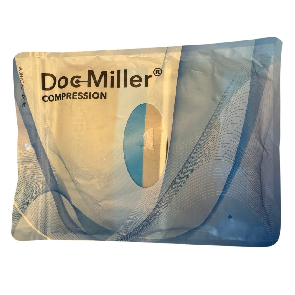 DOC-MILLER Open Toe Calf Compression Sleeve Socks 20-30 mmHg Blue 2XL, 1 Pair